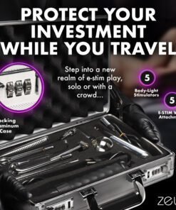 Travel case for e-stim play equipment featuring various tools