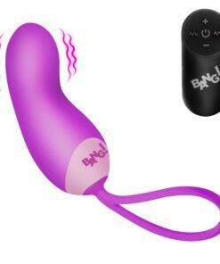 Purple remote-controlled vibrator with a black remote