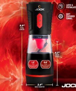 JOCK male masturbation device with detailed measurements and features