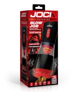 JOCK Advanced Blow Job masturbator packaging featuring sucking, licking, and vibrating features