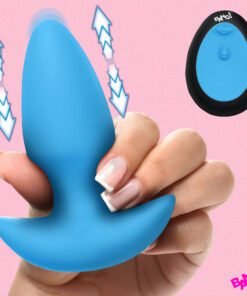 Thrusting & Vibrating Silicone Butt Plug - Blue