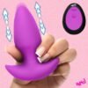 Thrusting & Vibrating Silicone Butt Plug - Purple