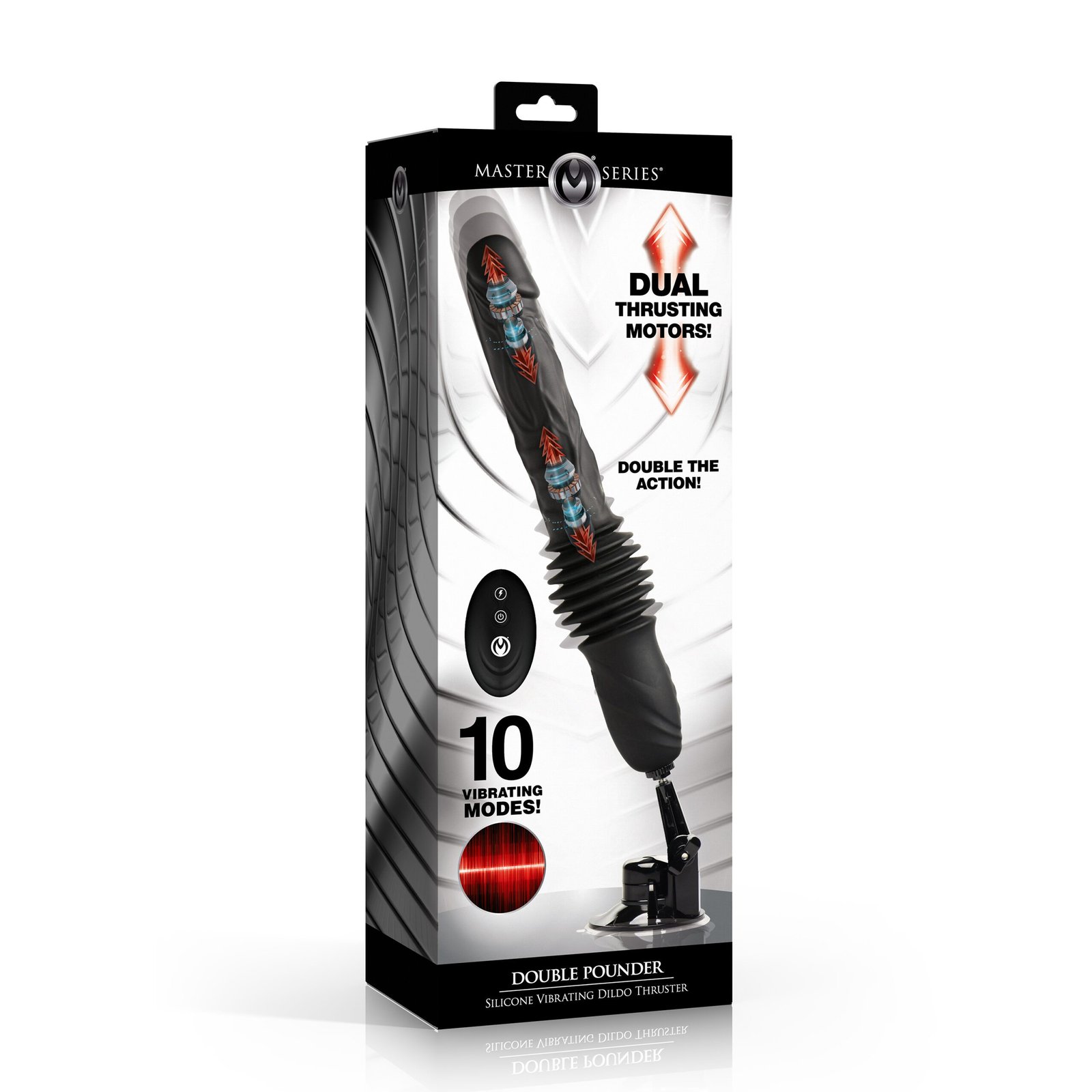 Double Pounder Silicone Vibrating Dildo Thruster - Image 6