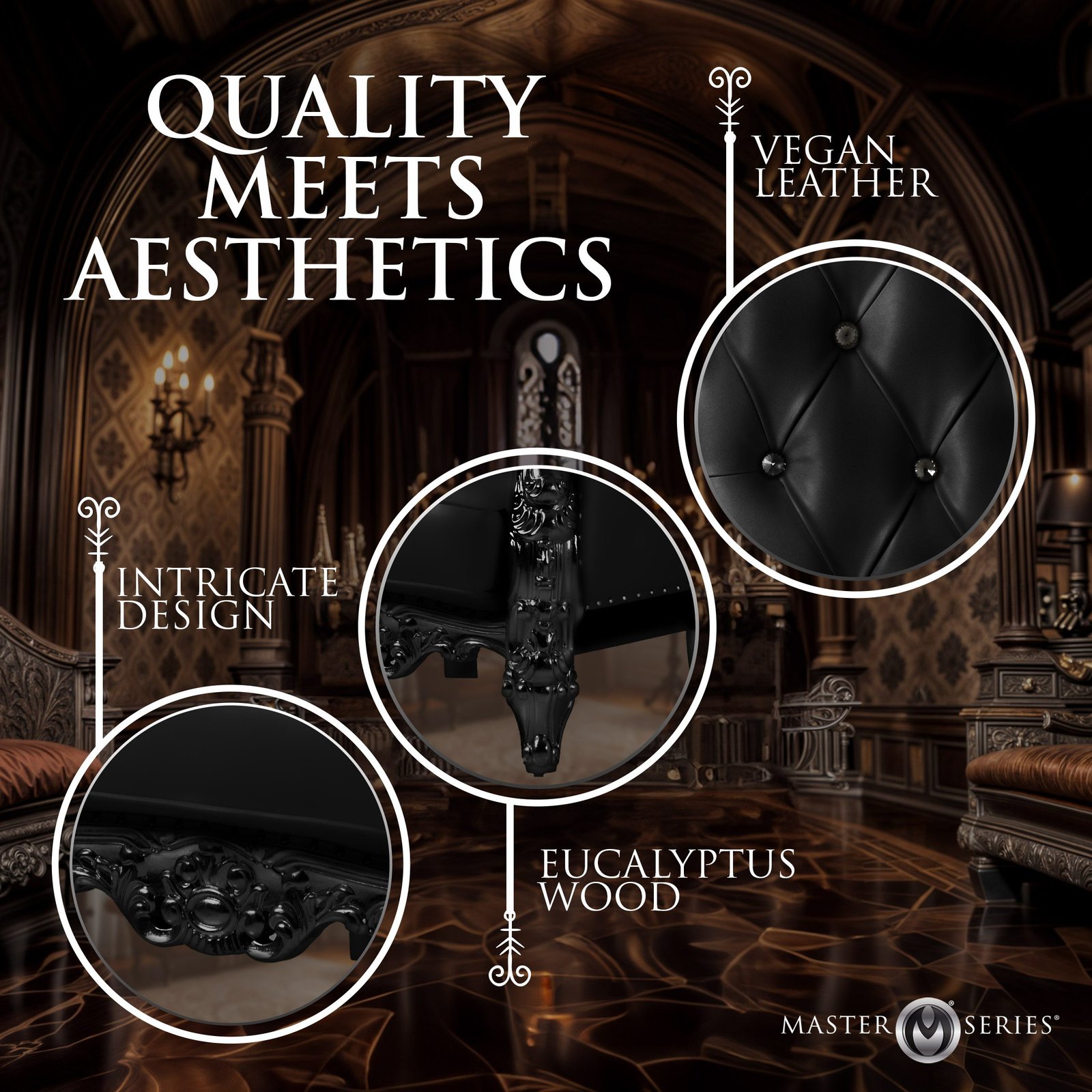 BDSM Throne Chair - Black - Image 3