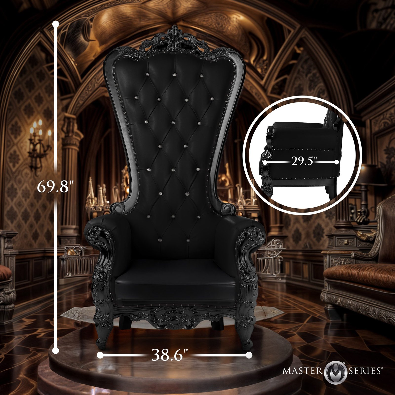 BDSM Throne Chair - Black - Image 4