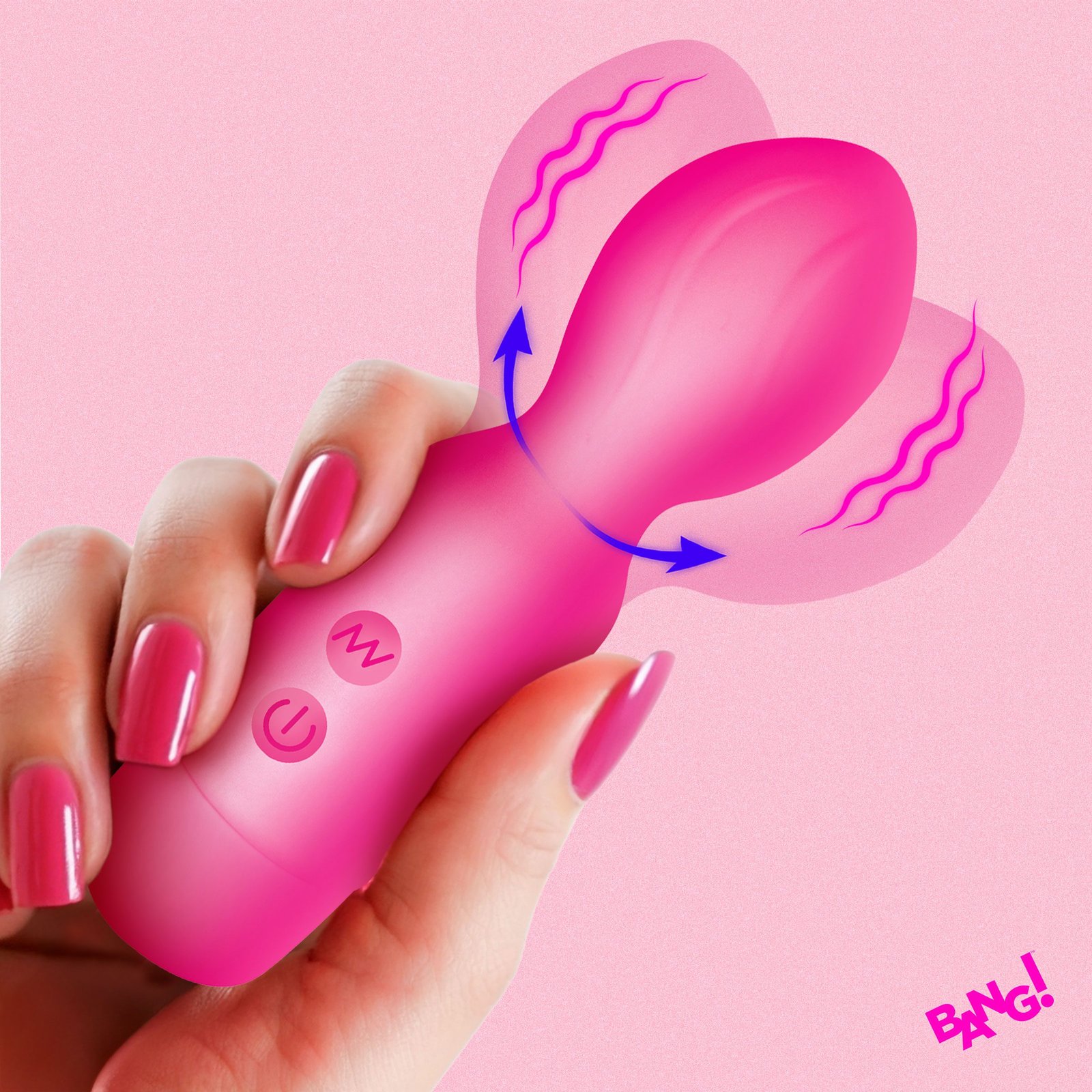 18X Vibrating Silicone Mini Wand - PInk