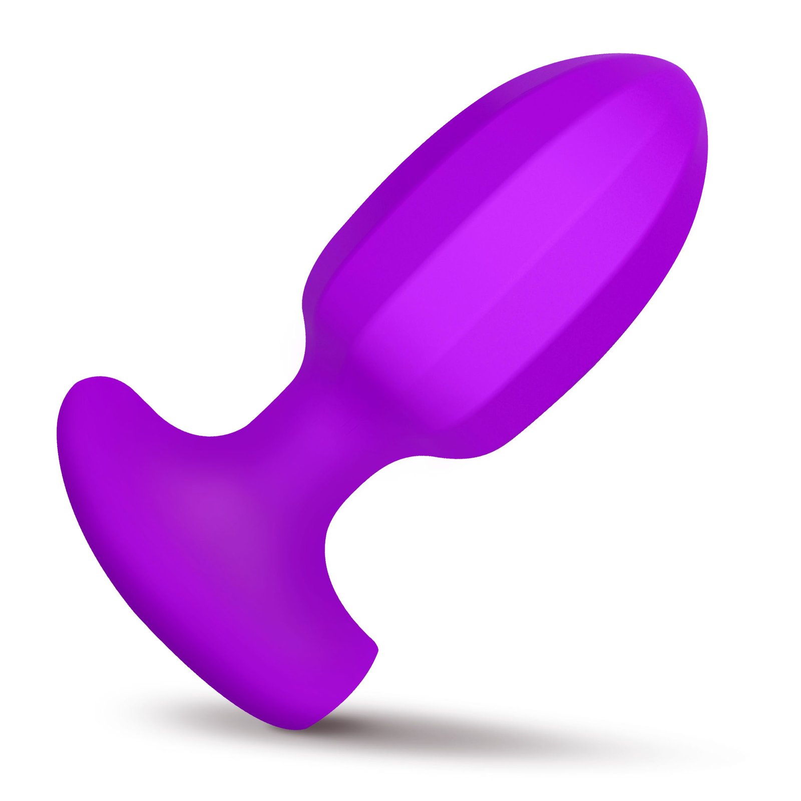 Ribbed Vibrating Silicone Butt Plug - Purple - Image 5